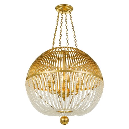 Crystorama Duval 6 Light Antigue Gold Chandelier DUV-626-GA